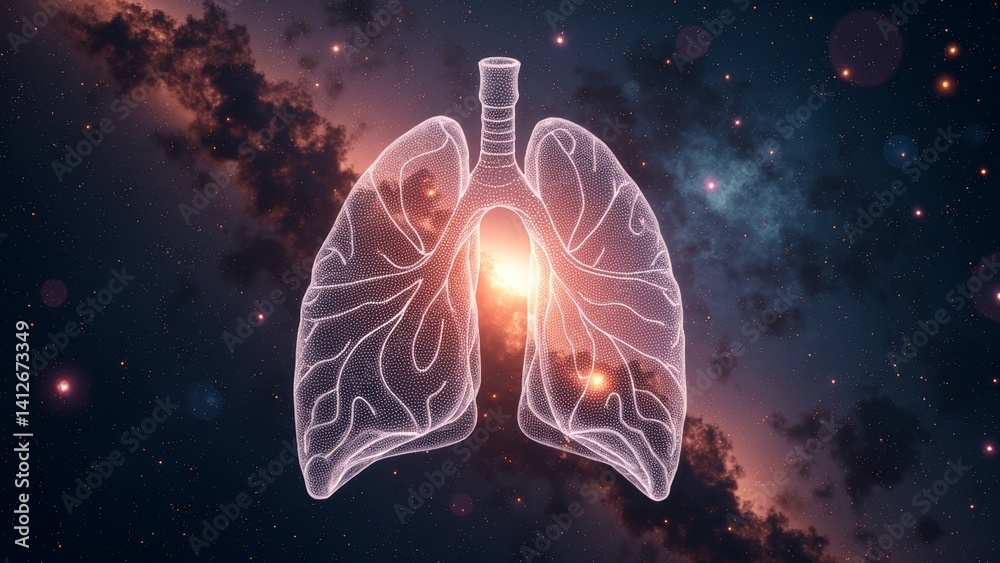 Fototapeta premium Luminous lung image
