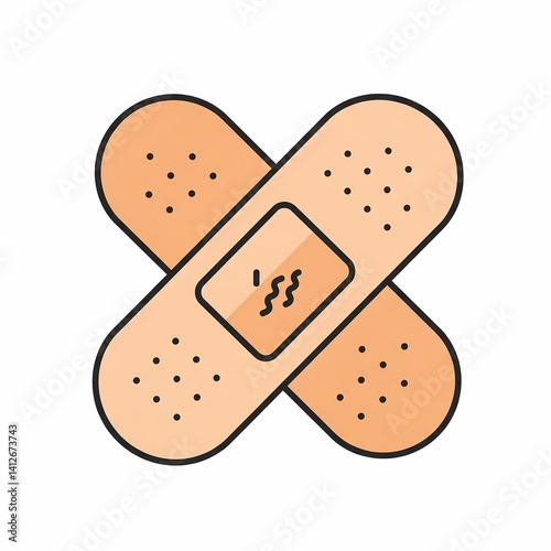 Vector graphic of a cartoon band-aid