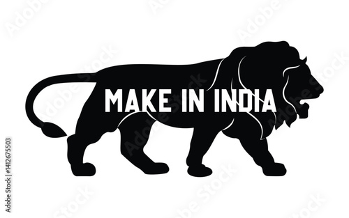 make in India vector icon. Make in India lion symbol.  Make In India Logo. Vocal for local. made in India concept.