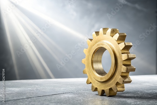 Golden Gear Piece in High Quality 8K Resolution
