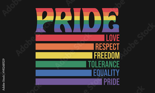 Pride LGBTQ Gay Typography Vector T-shirt Design