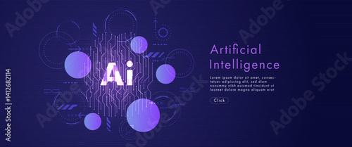 AI, artificial intelligence concept. Modern abstract futuristic design. Innovation of  technology. vector illustration.