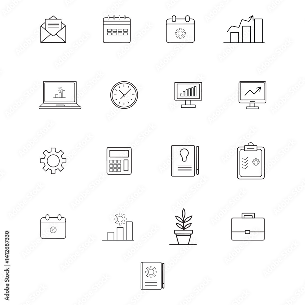 Modern Business Line Icons – Management & Productivity Tools
Modern Business Line Icons – Management & Productivity Tools