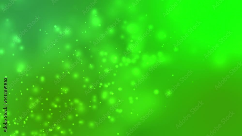 3D particle animation on emerald green background