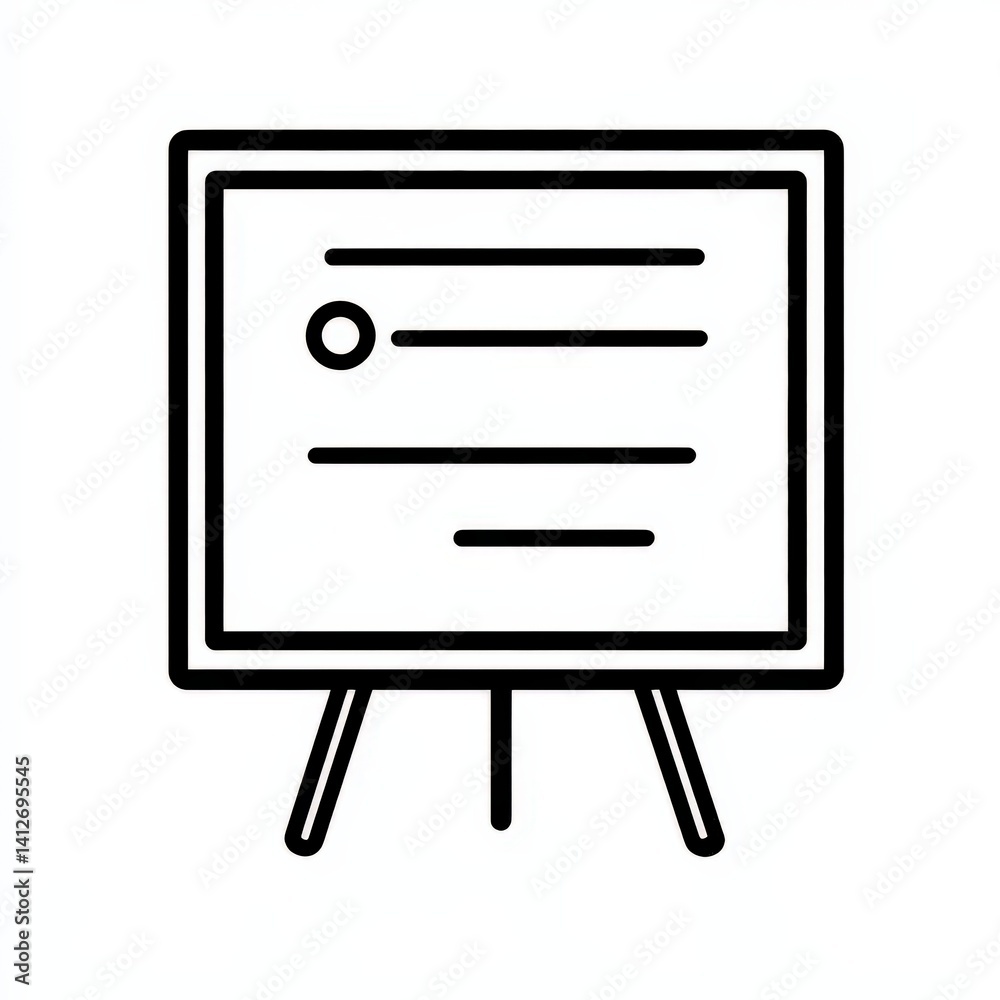 Presentation Board on Stand Line Art Presentation Board on Stand Line Art
