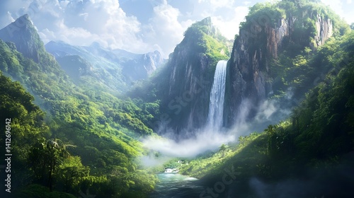 beautiful and fresh waterfall