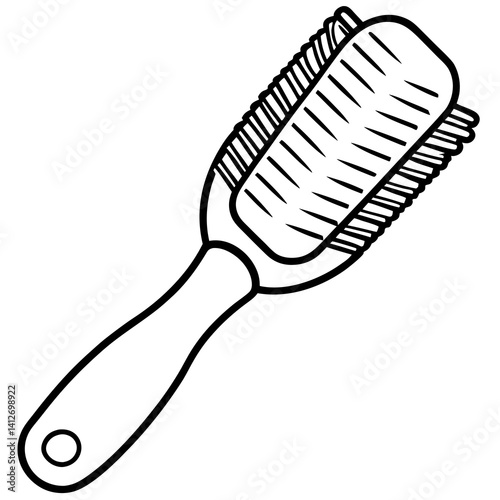 Minimal Hairbrush Vector Illustration on White Background