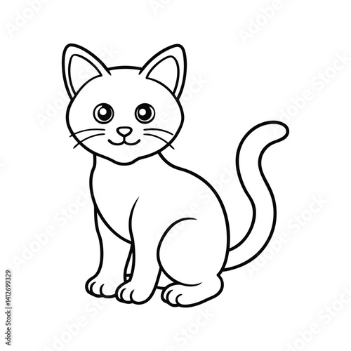 Cute Little Cat Drawing for Kids and Pet Projects