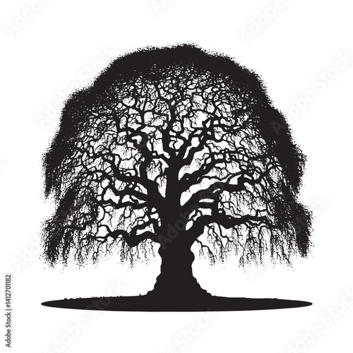 Lombardy London plane tree Vector - Minimalist Tree Silhouette - Tree Design - Tree Artwork.