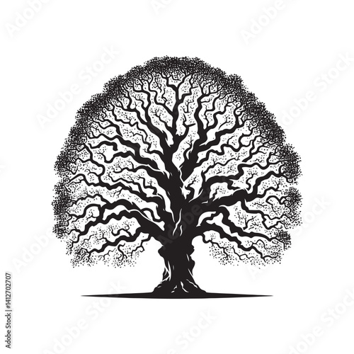 Lombardy London plane tree Vector - Minimalist Tree Silhouette - Tree Design - Tree Artwork.