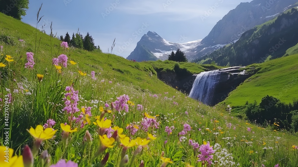 Fototapeta premium beautiful and fresh waterfall