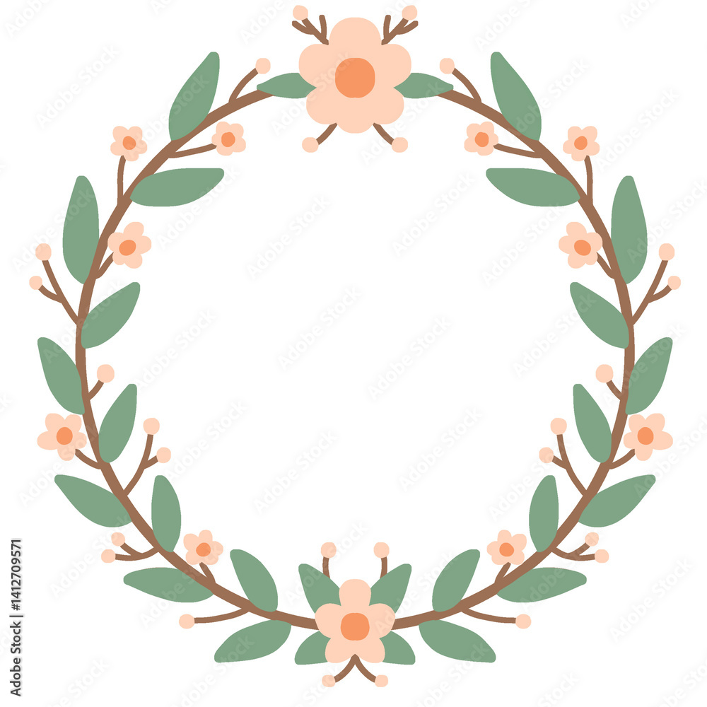 Fototapeta premium Floral frame illustration for invitation design