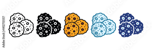 Cookie Icon Set Multiple Style Collection
