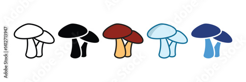 Mushroom Icon Set Multiple Style Collection