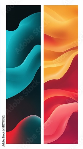 Colorful Liquid Abstract Backgrounds with Vibrant Gradients and Flowing Shapes