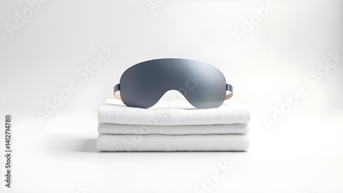 Cooling Eye Mask Gadget Resting on Folded Towels