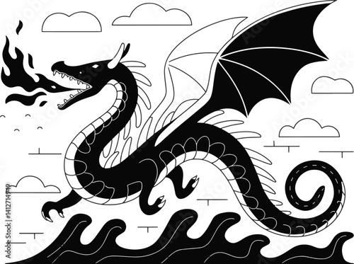 Ogopogo illustration stock photos
