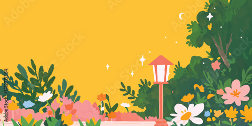 Cheerful garden illustratio...