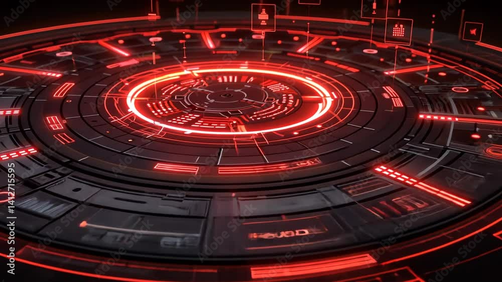 Futuristic Red Technology Interface