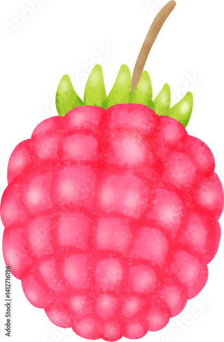 watercolor fruits in summer elements, pineapple, apple, watermelon, cherry, durian, orange, lemon, raspberry.