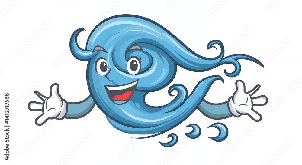 Fototapeta premium Cartoon wave character design