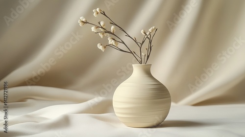 Elegant Vase with Blooming Flower Branch - Home Decor Photography