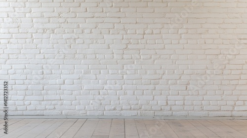 Blank signboard on a white brick wall, inviting messages or announcements, perfect for creative displays or informative content.