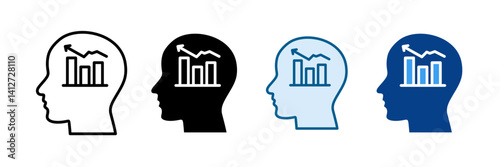 Analytical Brain Icon Set Multiple Style Collection