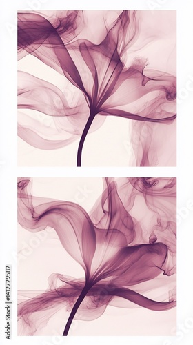 Ethereal floral elegance captured in delicate smoky hues, a modern artistic interpretation