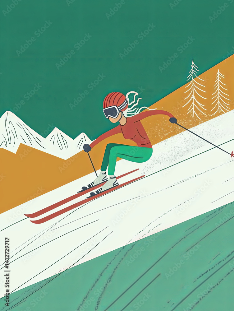 Obraz premium skiing scene