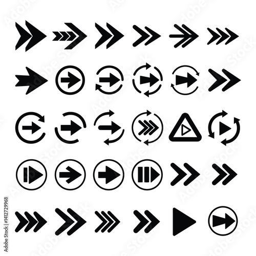 arrow icons set vactor