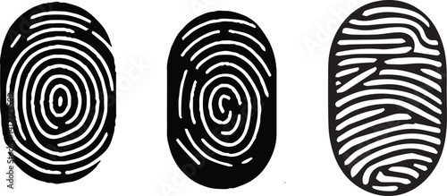 Fingerprint scanning icon. Black sign of identification