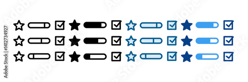 Evaluation Scale Icon Set Multiple Style Collection