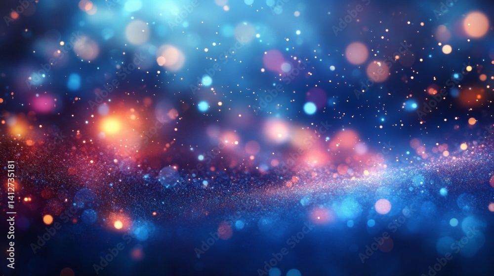 Obraz premium Blue And Red Glitter Sparkle Light Background