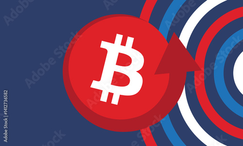Bitcoin logo. Bitcoin Coin. Digital money. Crypto trade and Investment concept. Future technology. Creative art. Vector illustration. Poster