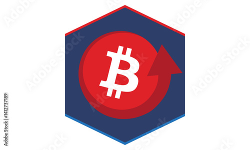 Bitcoin logo. Bitcoin Coin. Digital money. Crypto trade and Investment concept. Future technology. Creative art. Vector illustration. Poster