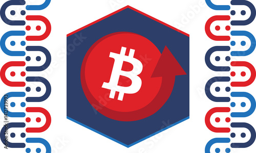 Bitcoin logo. Bitcoin Coin. Digital money. Crypto trade and Investment concept. Future technology. Creative art. Vector illustration. Poster