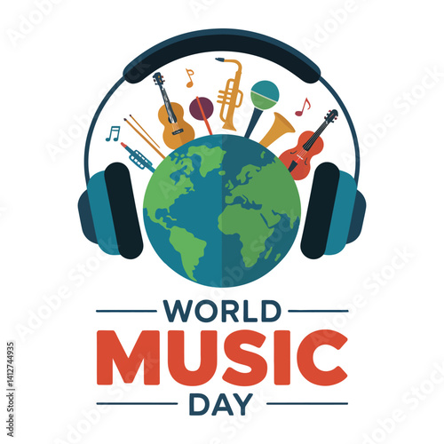 Minimalist Vector for World Music Day 21 June.