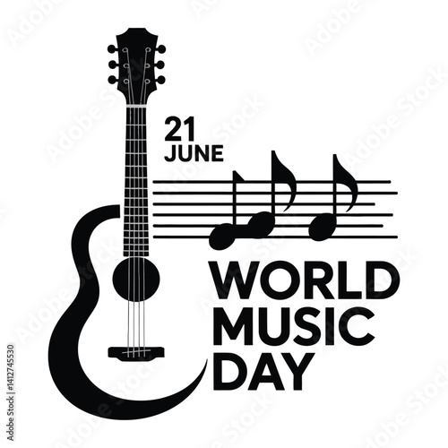 Minimalist Vector for World Music Day 21 June.
