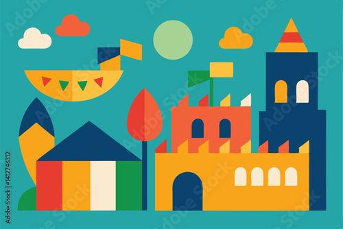 vector illustration of a castle