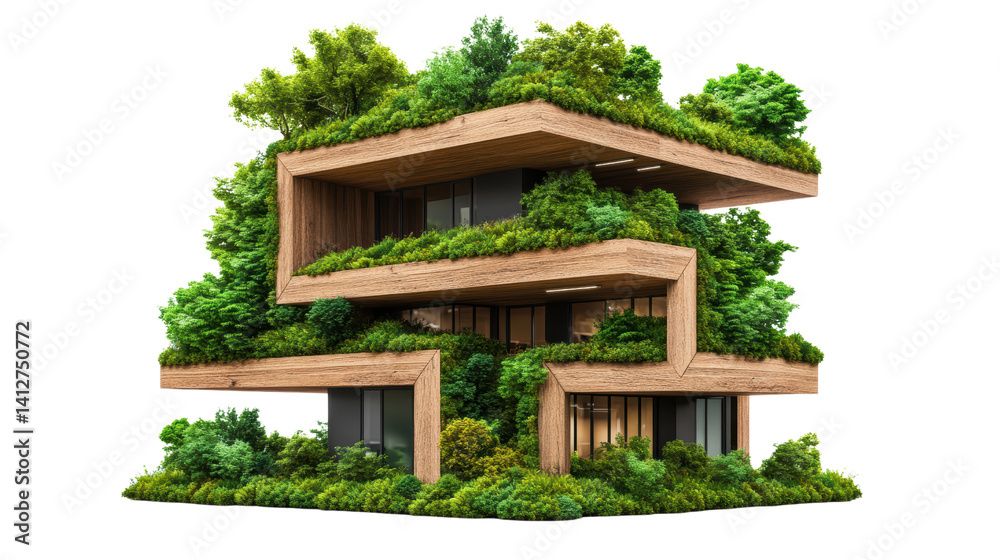 Modern ecofriendly architecture with lush vertical gardens and greenery for sustainable living Modern ecofriendly architecture with lush vertical gardens and greenery for sustainable living