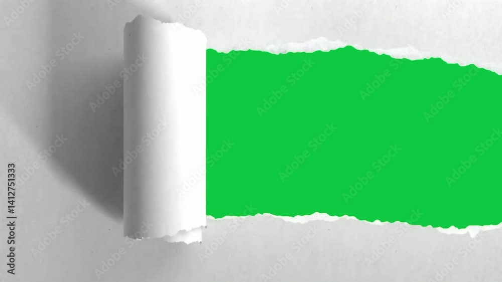 A green screen crumpled paper effect with detailed folds, great for adding texture and creating dynamic effects in video projects.