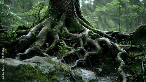 tree roots in the forest