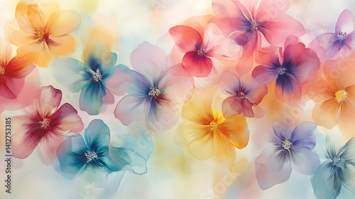 Watercolor pastel floral background.
