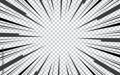 Concentrated lines in manga comic style. Background material. Vector illustration