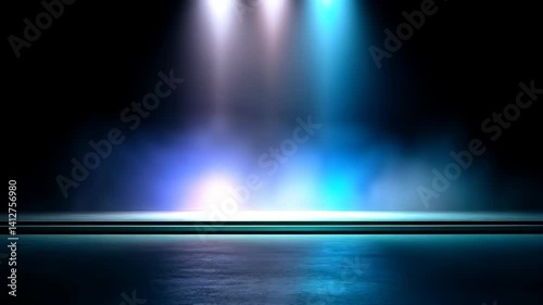 Vibrant stage with colorful lights illuminating the performance area for a captivating entertainment experience