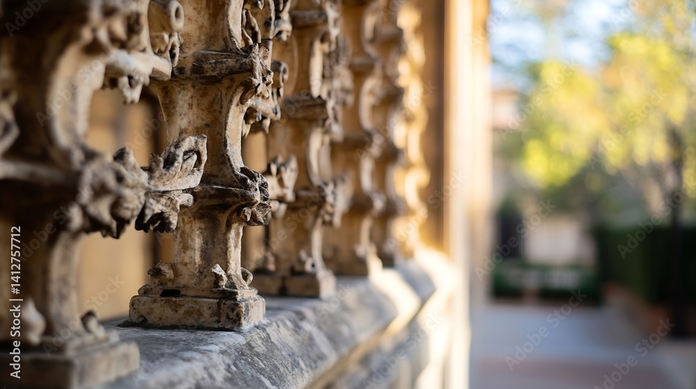 Intricate Architectural Details of Ornate Stonework in Soft Morning Light : Generative AI Intricate Architectural Details of Ornate Stonework in Soft Morning Light : Generative AI