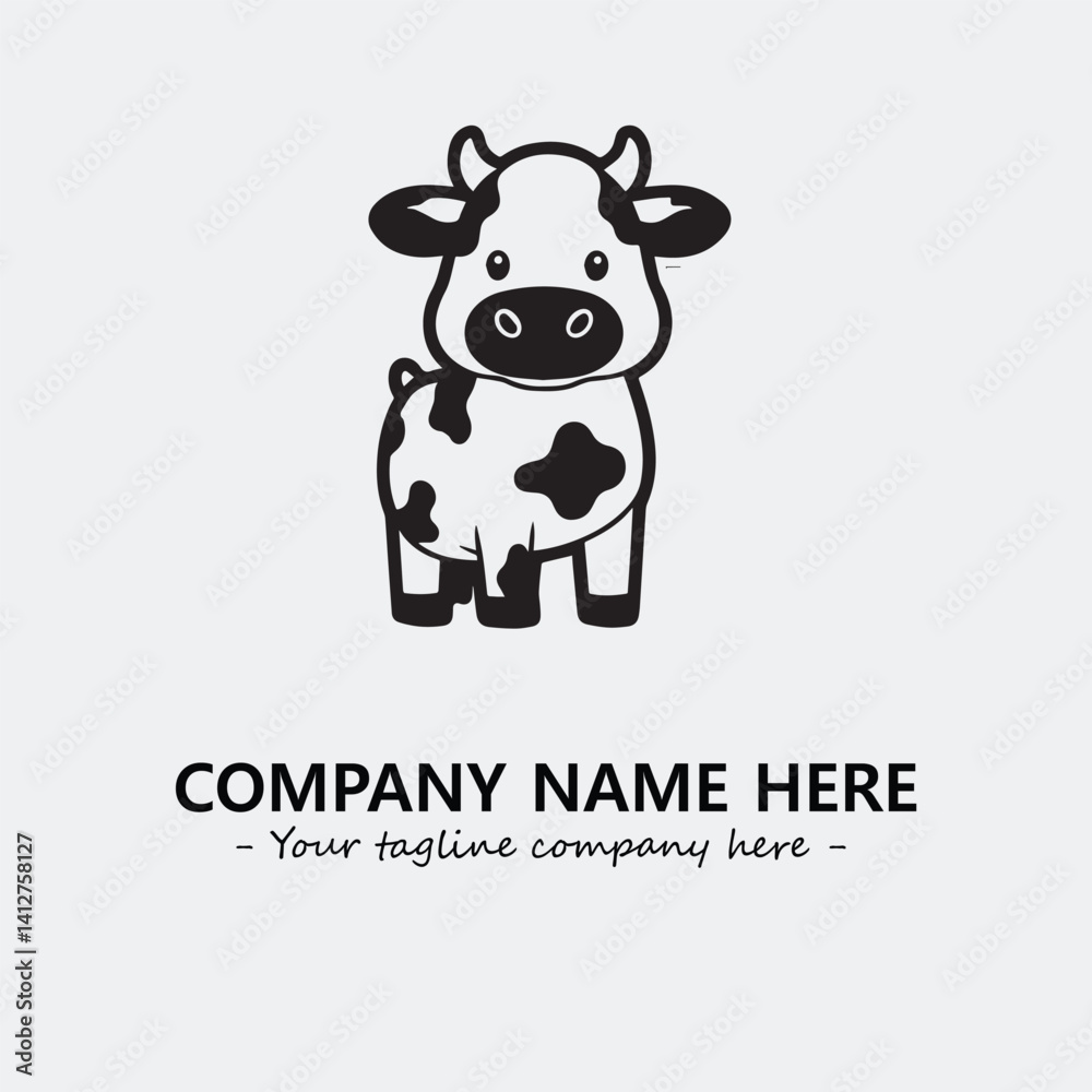 Cow illustration black and white for logo company vector image
Cow illustration black and white for logo company vector image