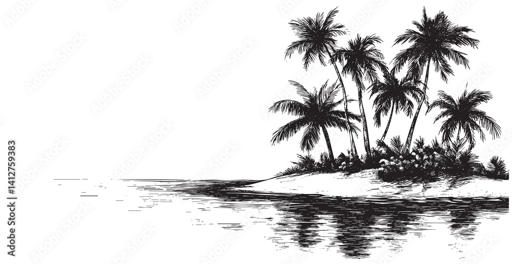 A tropical island illustration