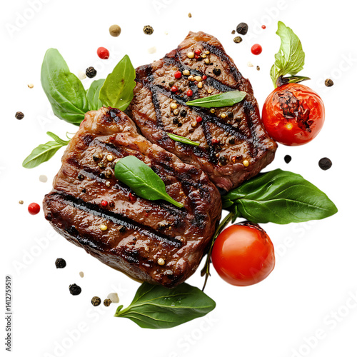 Grilled meat with vegetables png